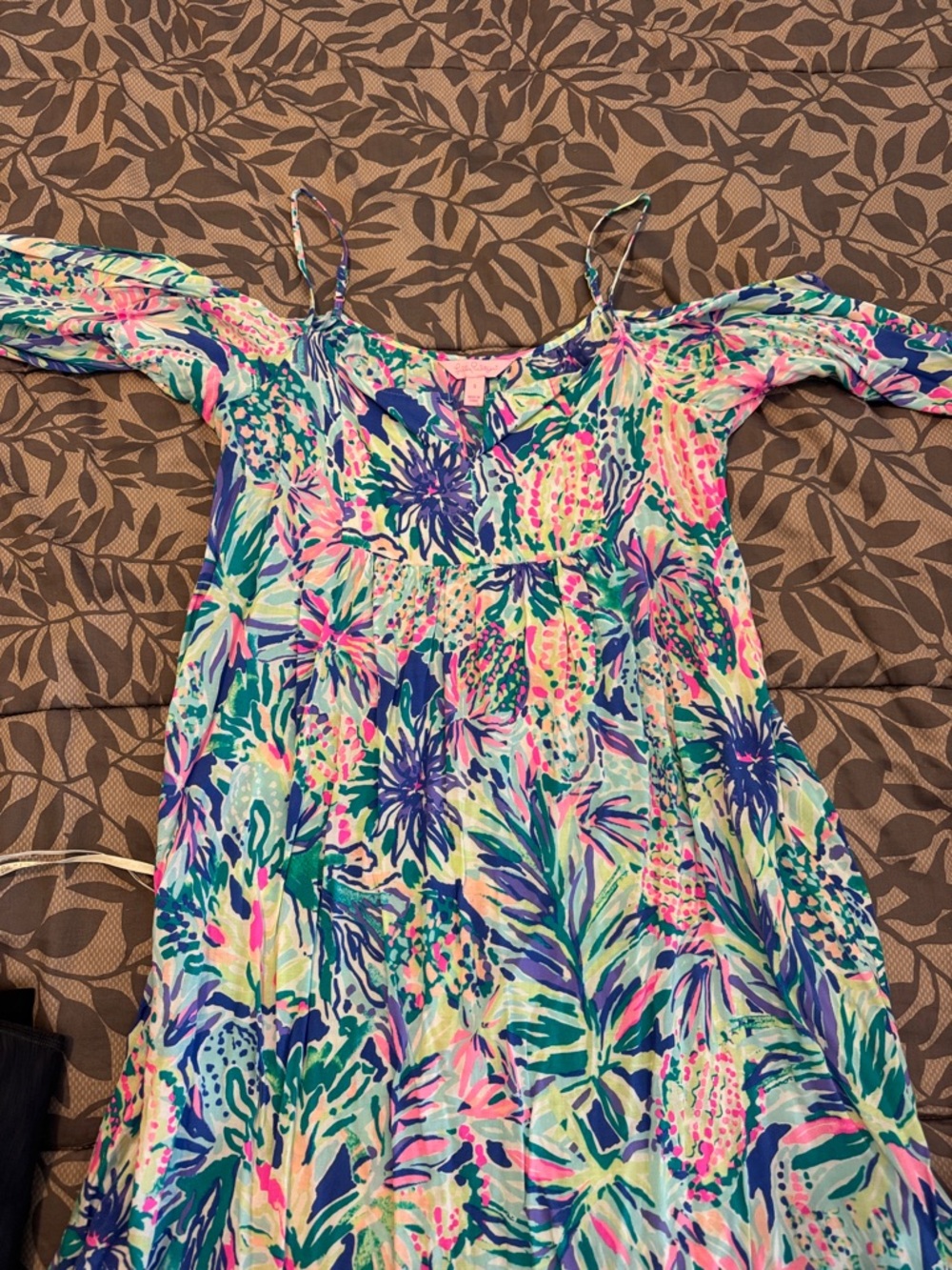 Lilly Pulitzer Multi-Color Tropical Floral Off-Shoulder Dress